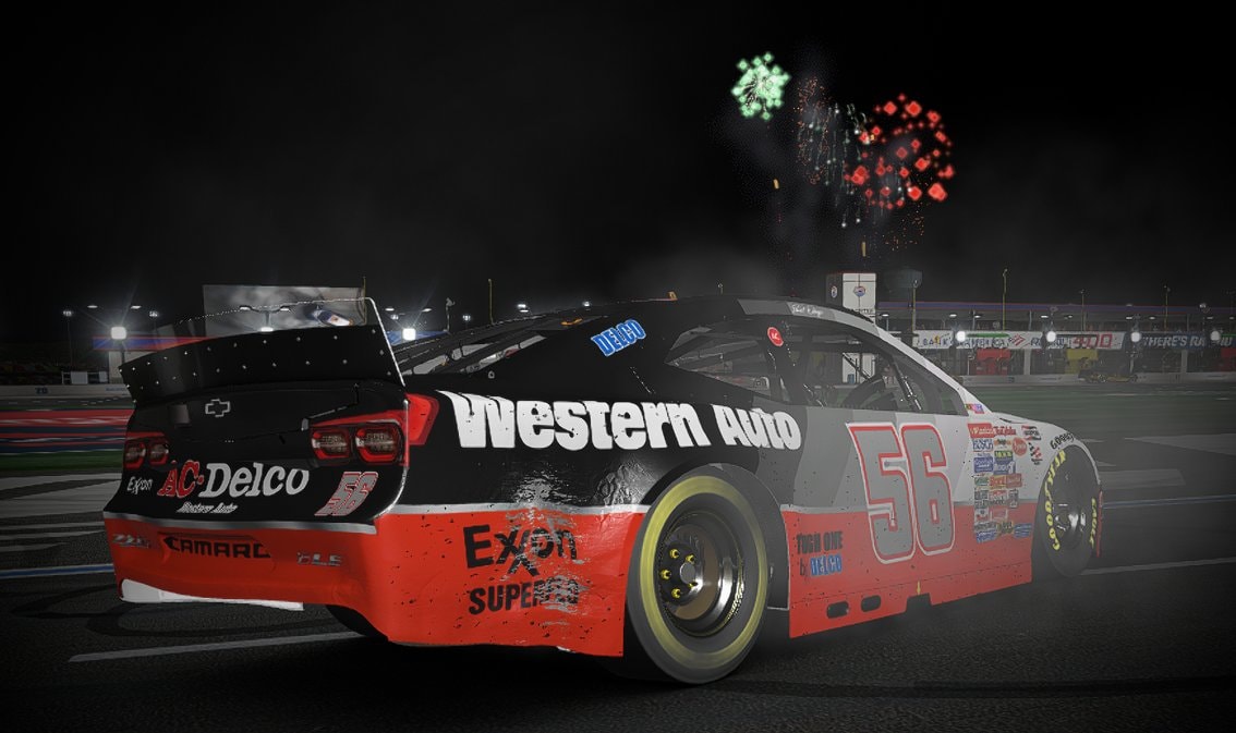 #56 Western Auto Camaro fireworks celebration